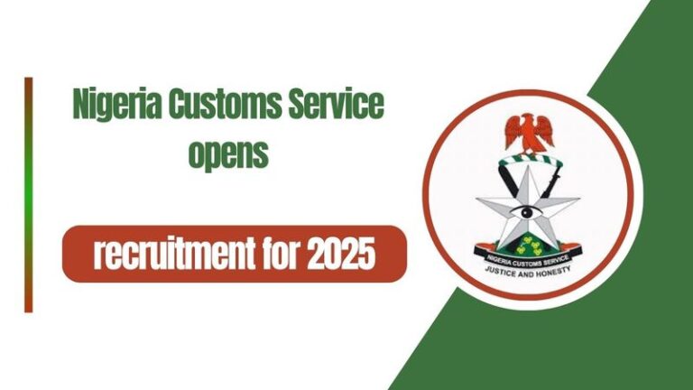 Nigeria Customs Service Recruitment 2024/2025 Application Registration Form – www.customs.gov.ng