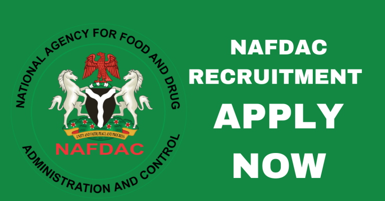 NAFDAC Recruitment Application Form Portal 2025