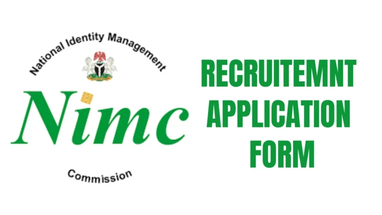 NIMC Recruitment Form 2025 | www.nimc.gov.ng